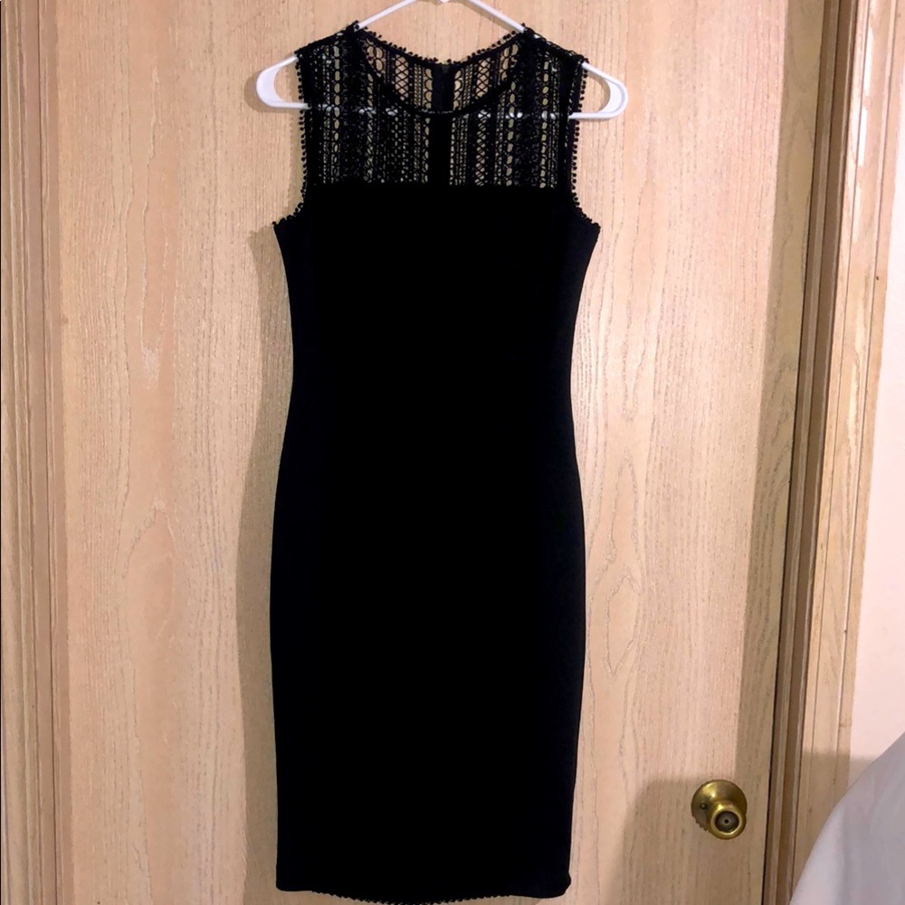 Taylor Black Halter Sheath Midi Dress 2